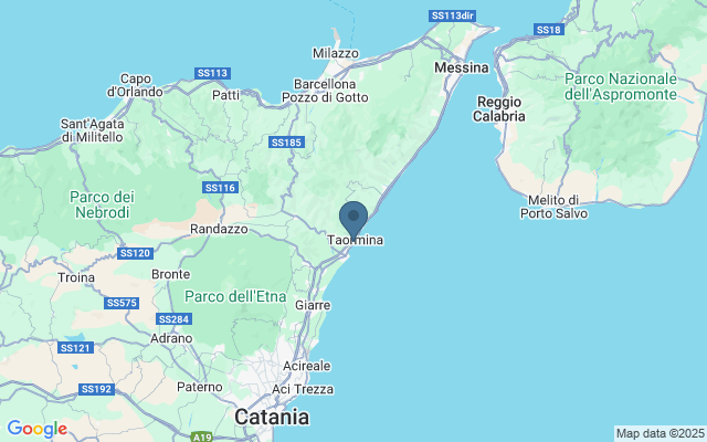 Kaart met locatie Taormina